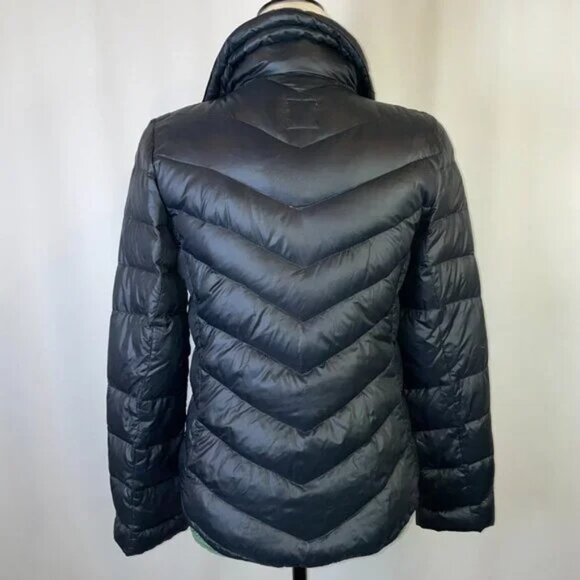 Gap Down Puffer Black Size XS Adjustable Collar Zip Cuffs Zip and Snap Closure - Picture 4 of 15